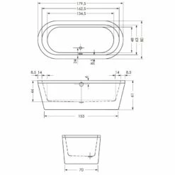 Repabad Livorno Oval F Badewanne Freistehend 180 X 80 Cm -KEUCO Verkauf hersteller repabad badewannen freistehende livorno oval 552797