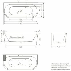 Repabad Livorno 180 Oval F Wand Sonderform Badewanne Mit Schürze