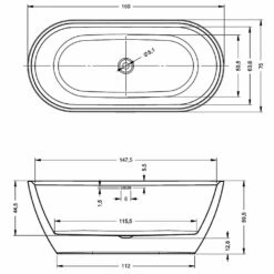 Riho Inspire Freistehende Badewanne 160 X 75 Cm -KEUCO Verkauf hersteller riho badewannen freistehende inspire 160 2652124