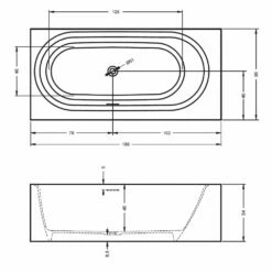 Riho Madrid Freistehende Badewanne 180 X 86 Cm -KEUCO Verkauf hersteller riho badewannen freistehende madrid 180 1393533