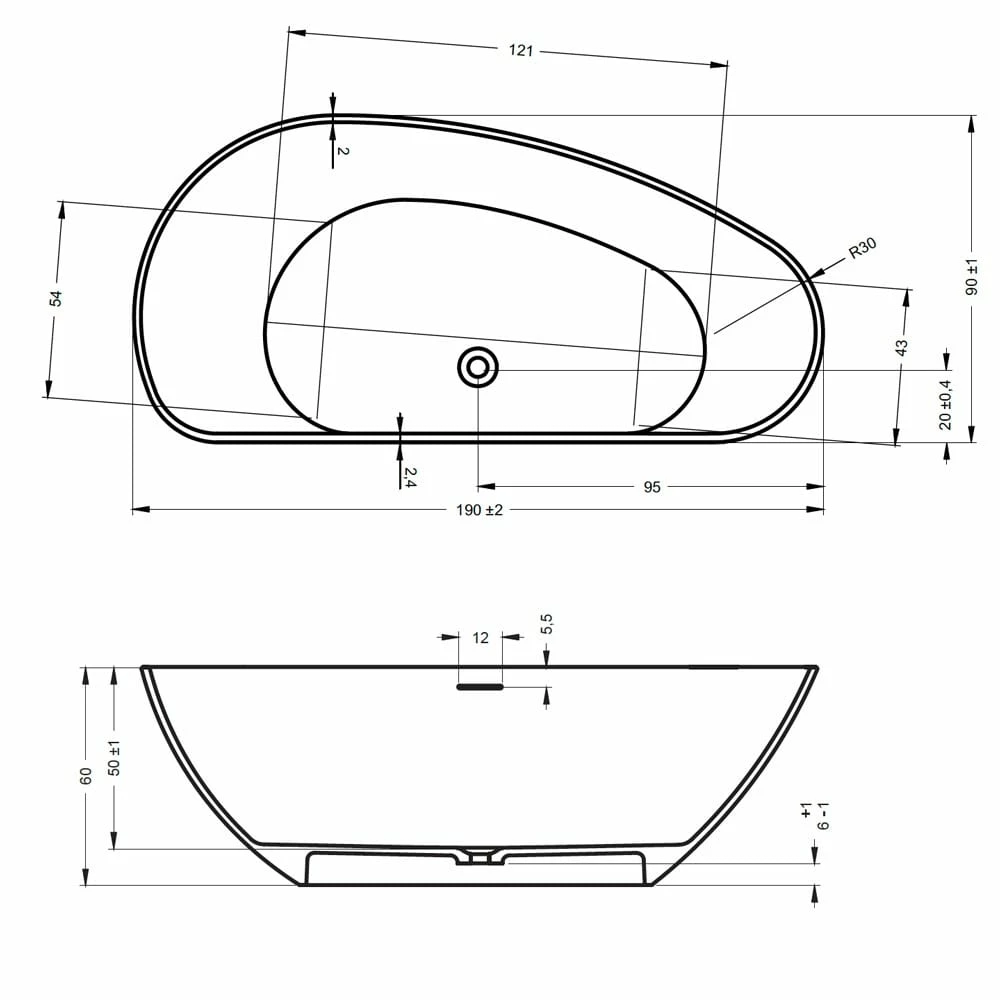 Riho Granada Freistehende Badewanne 190 X 90 Cm 4 Riho Granada Freistehende Badewanne 190 X 90 Cm – Bild 4