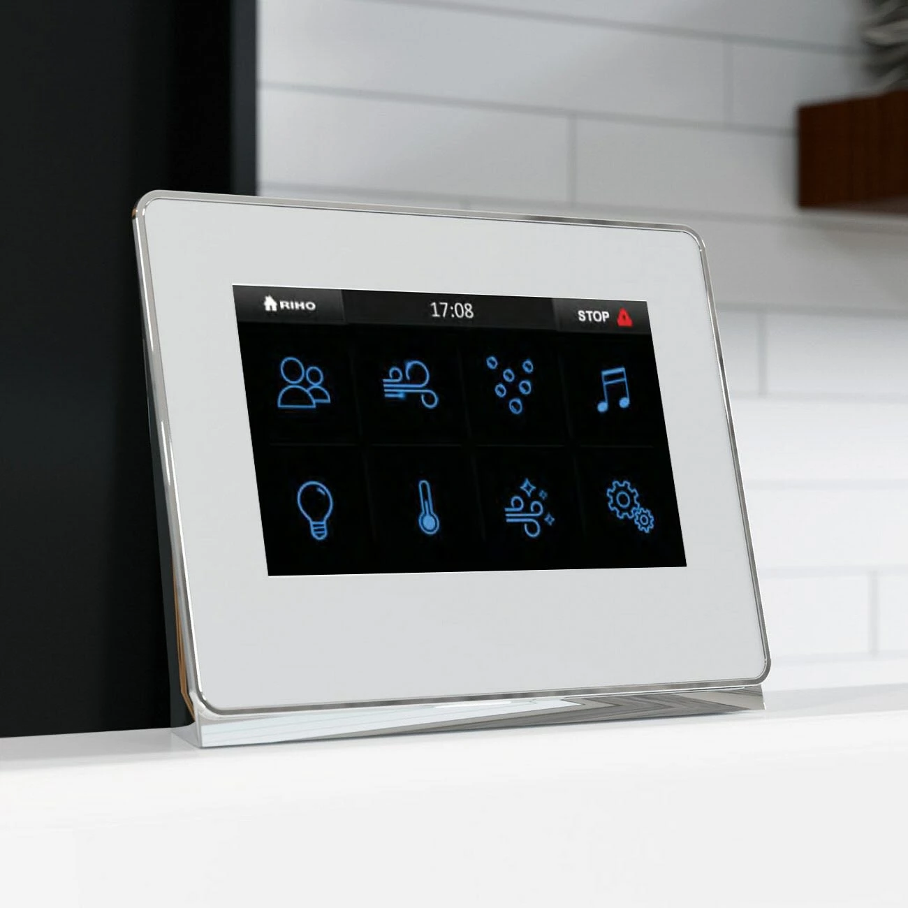 Riho Whirlpool Carmen Mit Farblichttherapie, Touchbedienung, Heizung Und Kopfstützen Schwarz 2 Riho Whirlpool Carmen Mit Farblichttherapie, Touchbedienung, Heizung Und Kopfstützen Schwarz – Bild 2