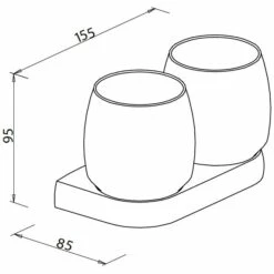 Bravat Metasoft Doppelter Glashalter Mit Klaren Gläsern Ø 5,5 Cm