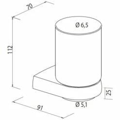 Bravat Metasoft Glashalter Mit Klarem Glas Ø 6,5 Cm