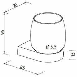 Bravat Metasoft Glashalter Mit Klarem Glas Ø 5,5 Cm