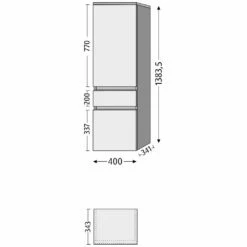 Sanipa CurveBay Mittelschrank 40 Cm, 1 Türe Mit Türanschlag Links -KEUCO Verkauf hersteller sanipa curvebay hochschraenke mittelschrank 40 2022883