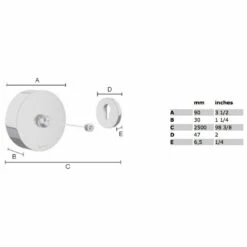 Smedbo Outline Wäscheleine, Aufrollbar