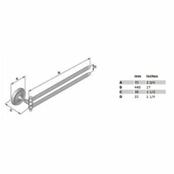 Smedbo Villa Handtuchstange Doppelt, Schwenkbar