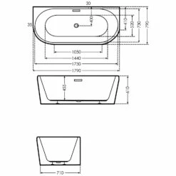 Steinkamp Loft Vorwand-Badewanne 180 X 80 Cm -KEUCO Verkauf hersteller steinkamp freistehende badewanne loft vorwand 3631787