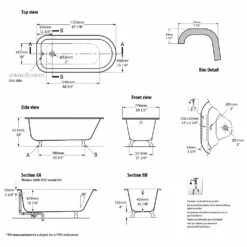 Victoria & Albert Hampshire Freistehende Badewanne, Füße Chrom Poliert