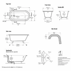 Victoria & Albert Wessex Freistehende Badewanne, Füße Nickel Poliert -KEUCO Verkauf hersteller victoria albert freistehende badewannen wessex 2047384