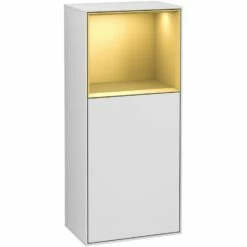 Villeroy & Boch Finion Seitenschrank 93,6 Cm Mit Regalelement Oben, Wandbeleuchtung, Anschlag Rechts