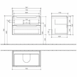 Villeroy & Boch Subway 2.0 Waschtischunterschrank XL 78,7 Cm, Griffe Silberfarbig Matt, 2 Auszüge -KEUCO Verkauf hersteller villeroy boch subway 2 badmoebel 615719