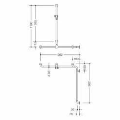 HEWI Serie 801 Duschhandlauf 99,7 X 117 Cm Mit Verschiebbarer Brausehalterstange