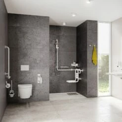 HEWI Serie 477/801 Duschhandlauf Mit Brausehalterstange