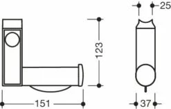 HEWI System 800K Aufrüstsatz WC-Papierhalter, Inkl. WC-Spülauslösung Und Funktionstaste (Funk), Rechts