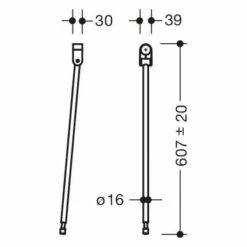 HEWI Universalprodukte Bodenstütze 60,7 Cm