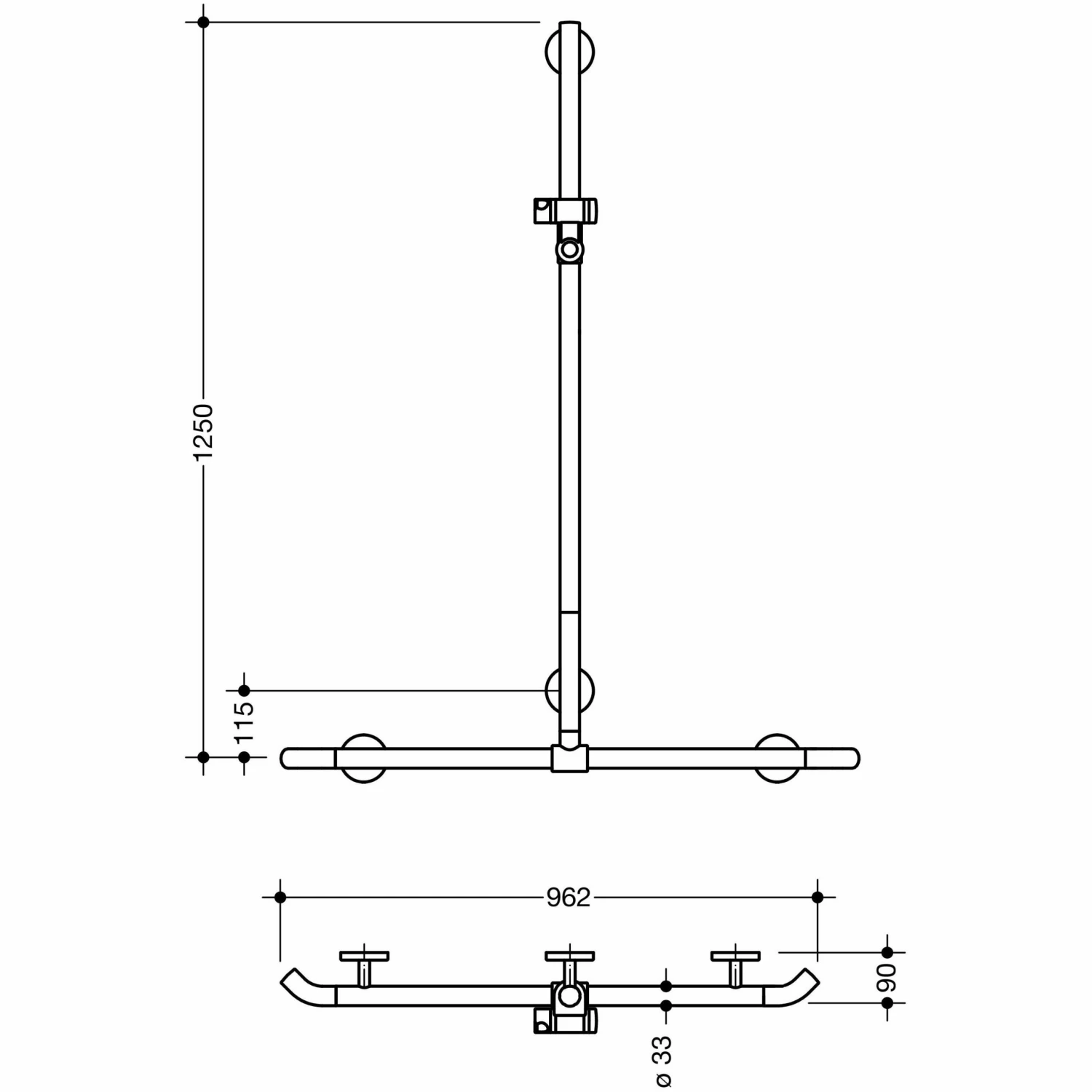 HEWI Warm Touch Duschhandlauf Mit Verschiebbarer Brausehalterstange, 125 X 96,2 Cm 1 HEWI Warm Touch Duschhandlauf Mit Verschiebbarer Brausehalterstange, 125 X 96,2 Cm