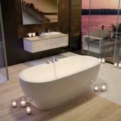 Hoesch ISensi Monolith Ovalwanne 170 X 75 Cm Freihstehend, Mit Überlaufbefüllung