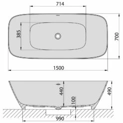 Hoesch Lasenia Oval-Badewanne 150 X 70 Cm Freistehend , Barrierefrei, Flache Ausführung -KEUCO Verkauf hoesch badewannen und whirlpools freistehende lasenia 4923254