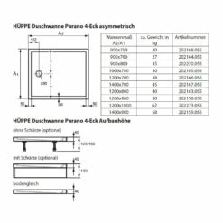 HÜPPE Purano 4-Eck Duschwanne 120 X 90 Cm 8 HÜPPE Purano 4-Eck Duschwanne 120 X 90 Cm -KEUCO Verkauf hueppe duschwannen purano viereckduschwannen 4 120 9415616