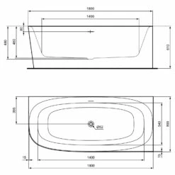 Ideal Standard Dea D-Form-Badewanne 180 X 75 Cm, Wandanbindung Rechts -KEUCO Verkauf ideal standard badewannen form 180 x 12502495