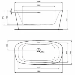 Ideal Standard Dea Freistehende Oval-Badewanne 150 X 75 Cm 9 Ideal Standard Dea Freistehende Oval-Badewanne 150 X 75 Cm -KEUCO Verkauf ideal standard badewannen freistehende oval 150 12502491