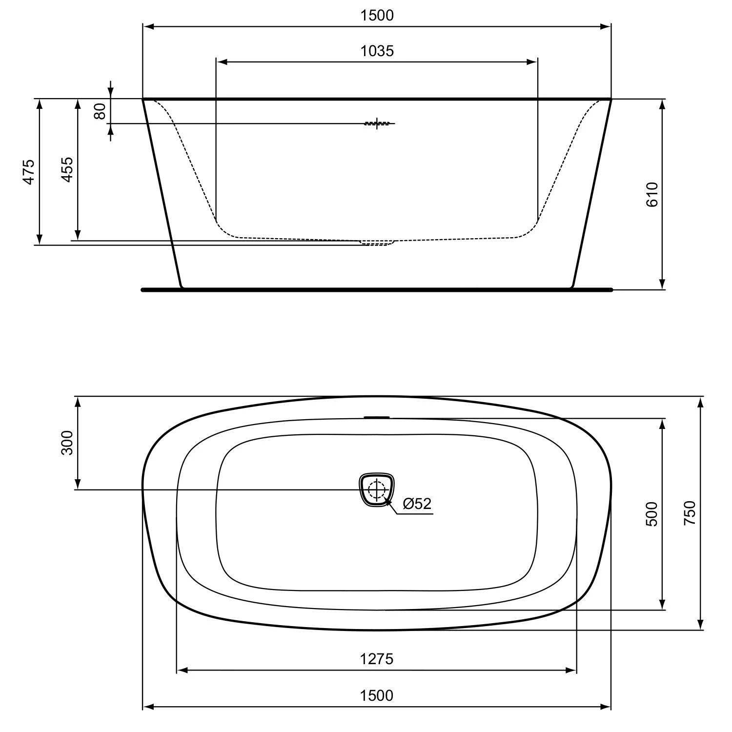 Ideal Standard Dea Freistehende Oval-Badewanne 150 X 75 Cm 4 Ideal Standard Dea Freistehende Oval-Badewanne 150 X 75 Cm – Bild 4