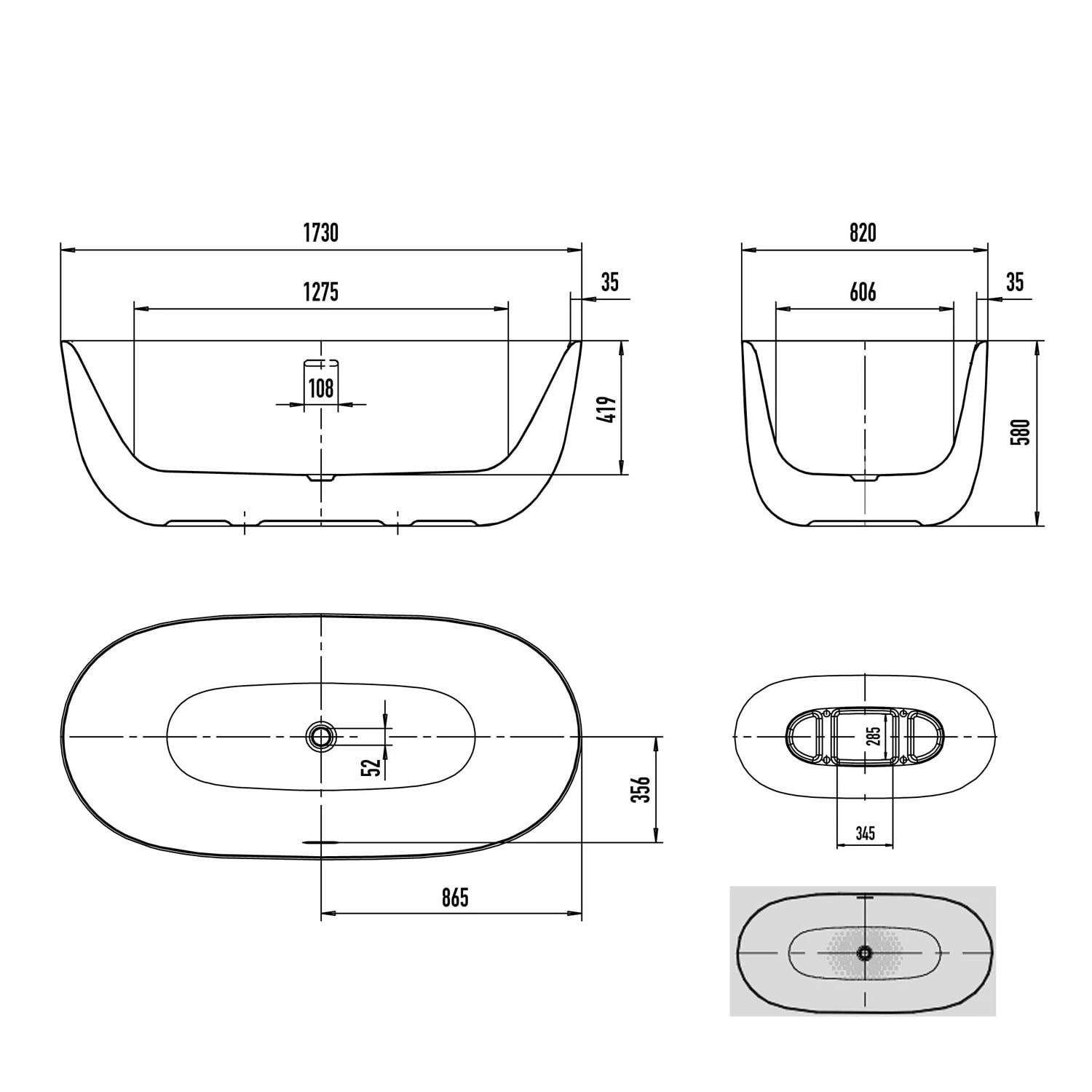 Kaldewei MEISTERSTÜCK OYO DUO 1051 Badewanne Mit Teilantislip, Mit Überlauf, Ablaufdeckel Emailliert 4 Kaldewei MEISTERSTÜCK OYO DUO 1051 Badewanne Mit Teilantislip, Mit Überlauf, Ablaufdeckel Emailliert – Bild 4