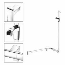 Keuco AXESS Eck-Duschhandlauf 90° Mit Brausestange Rechts, 53,1 X 85 X 130,1 Cm -KEUCO Verkauf keuco alle serien axess eck duschhandlauf 11683041