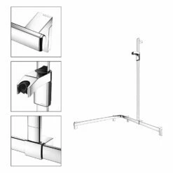 Keuco AXESS Eck-Duschhandlauf 90° Mit Brausestange, 85 X 85 X 130,1 Cm -KEUCO Verkauf keuco alle serien axess eck duschhandlauf 11683143