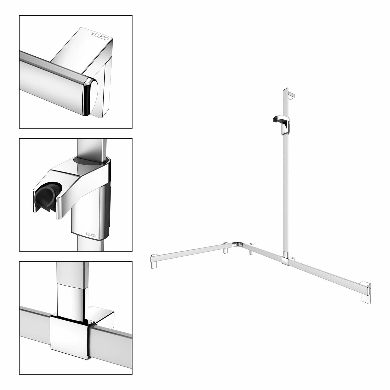 Keuco AXESS Eck-Duschhandlauf 90° Mit Brausestange, 115 X 85 X 130,1 Cm 3 Keuco AXESS Eck-Duschhandlauf 90° Mit Brausestange, 115 X 85 X 130,1 Cm – Bild 3