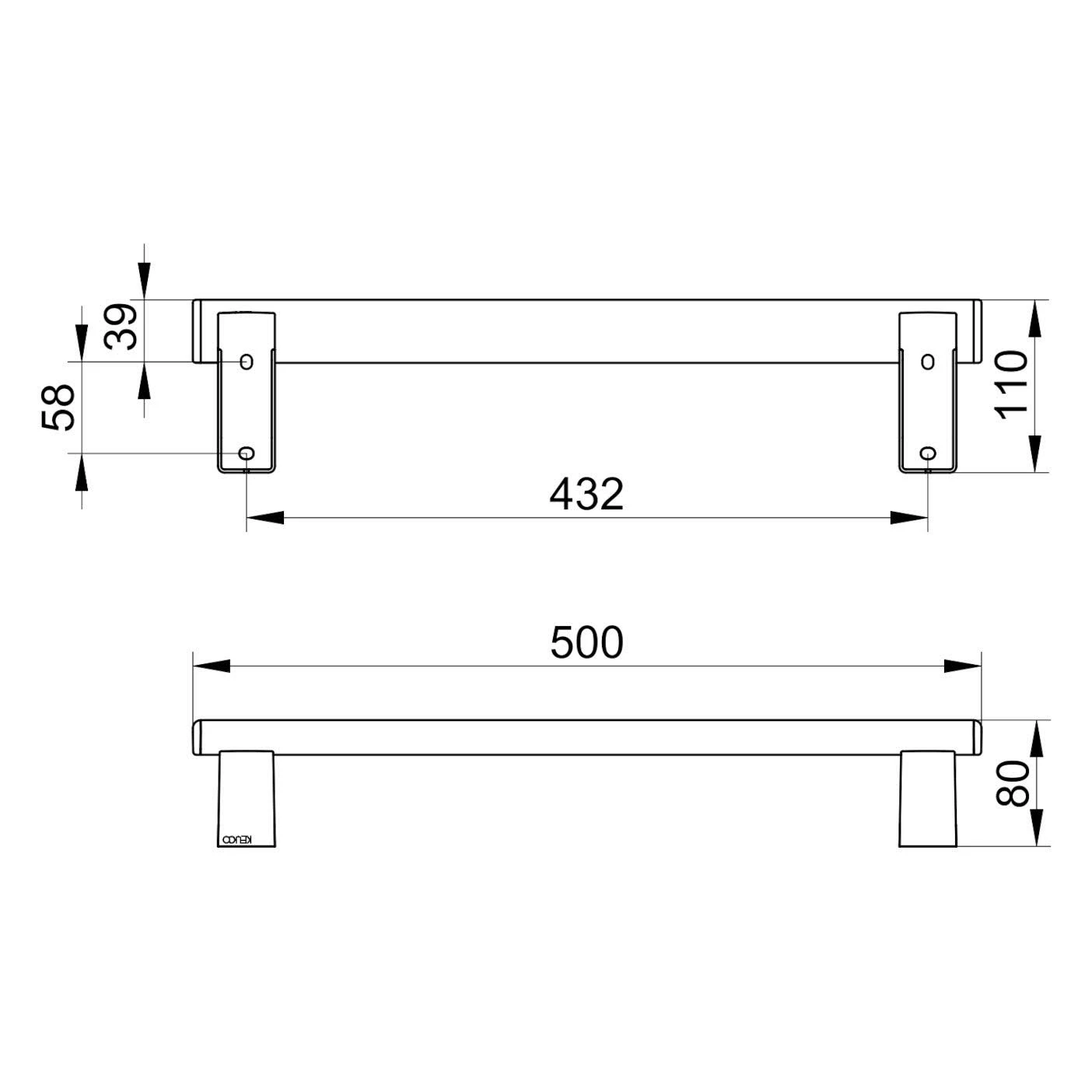 Keuco AXESS Haltegriff Aus Metall 50 Cm 4 Keuco AXESS Haltegriff Aus Metall 50 Cm – Bild 4