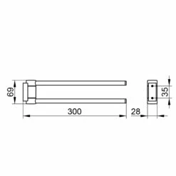 Keuco Plan Black Selection Handtuchhalter Zweiarmig 30 Cm -KEUCO Verkauf keuco alle serien plan black selection 4890374