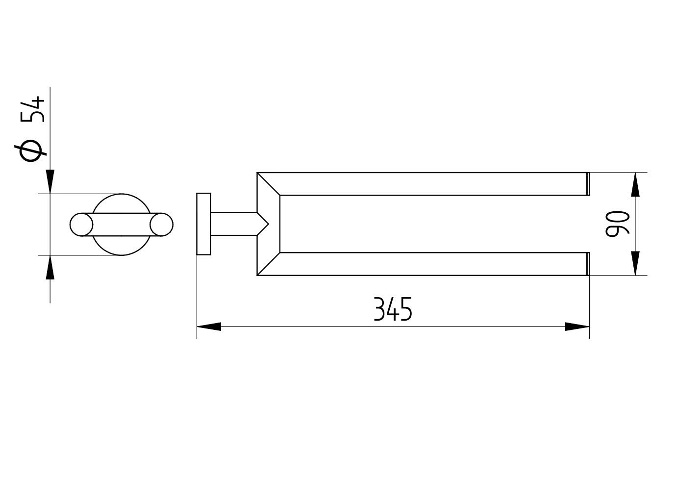 Kronenbach Radia Handtuchhalter 2-armig 34,5 Cm, Starr 1 Kronenbach Radia Handtuchhalter 2-armig 34,5 Cm, Starr