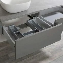 Kronenbach Cube Waschtischkonsole 161 Cm Für 2 Waschtische Mit 4 Auszügen Und TIP-ON