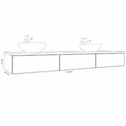 Kronenbach Cube Waschtischkonsole 181 Cm Für 2 Waschtische Mit 3 Auszügen Und TIP-ON -KEUCO Verkauf kronenbach badmoebel cube waschtischkonsolen 180 cm 6463406