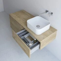 Kronenbach Cube Waschtischkonsole 181 Cm Für 2 Waschtische Mit 3 Auszügen Und TIP-ON