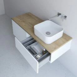 Kronenbach Cube Waschtischkonsole 201 Cm Für 2 Waschtische Mit 6 Auszügen Und TIP-ON