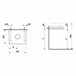 LAUFEN LANI Waschtischplatte 60 Cm Mit Ausschnitt