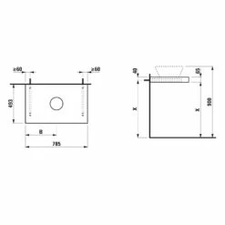 LAUFEN LANI Waschtischplatte 80 Cm Mit Ausschnitt