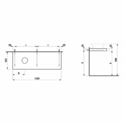 LAUFEN LANI Waschtischplatte 140 Cm Mit Ausschnitt Links