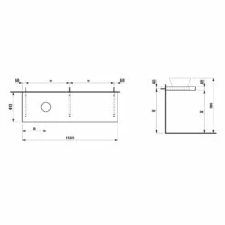 LAUFEN LANI Waschtischplatte 160 Cm Mit Ausschnitt Links