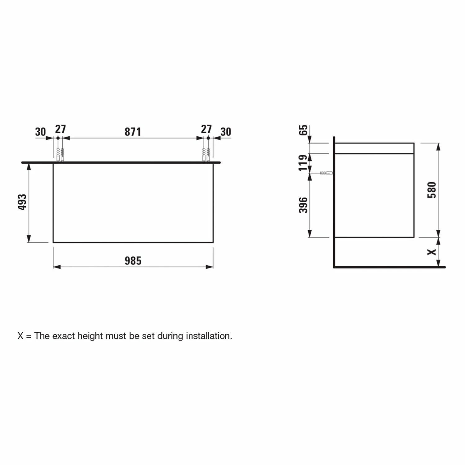 LAUFEN LANI Waschtischplatte Ohne Ausschnitt Mit Unterschrank 100 Cm Mit 2 Schubladen 2 LAUFEN LANI Waschtischplatte Ohne Ausschnitt Mit Unterschrank 100 Cm Mit 2 Schubladen – Bild 2