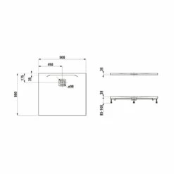 LAUFEN PRO Duschwanne 90 X 80 X 3 Cm -KEUCO Verkauf laufen duschwannen rechteck aus marbond pro 4989032