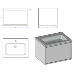 Loft Waschtisch Mit Unterschrank 60 Cm, 1 Auszug -KEUCO Verkauf megabad profi collection badmoebel loft waschtischkombination 6122224