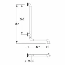 Silver Age System Adipositas Duschhandlauf 42,7 X 76,7 Cm