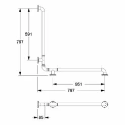 Silver Age System Adipositas Duschhandlauf 76,7 X 76,7 Cm