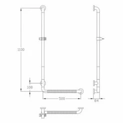 Silver Age System Winkelgriff 50 X 110 Cm, Mit Brausehalter U. Struktur