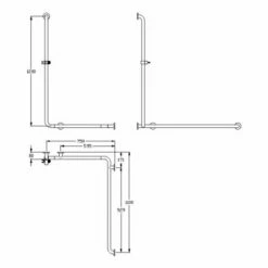 Silver Age System Duschhandlauf 110 X 75 X 120 Cm, Mit Brausestange Links